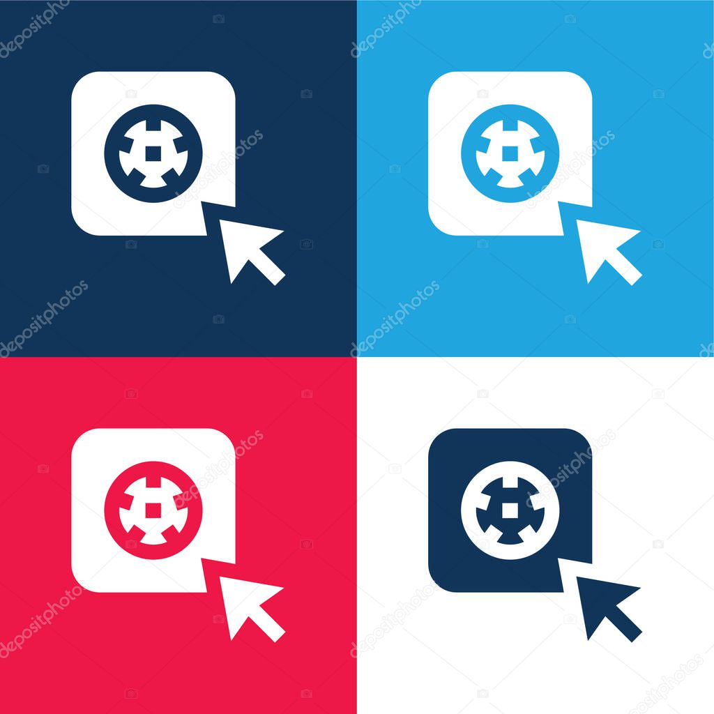 App blue and red four color minimal icon set