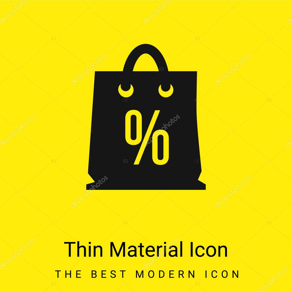 Bag With Discount Symbol Of Percentage minimal bright yellow material icon