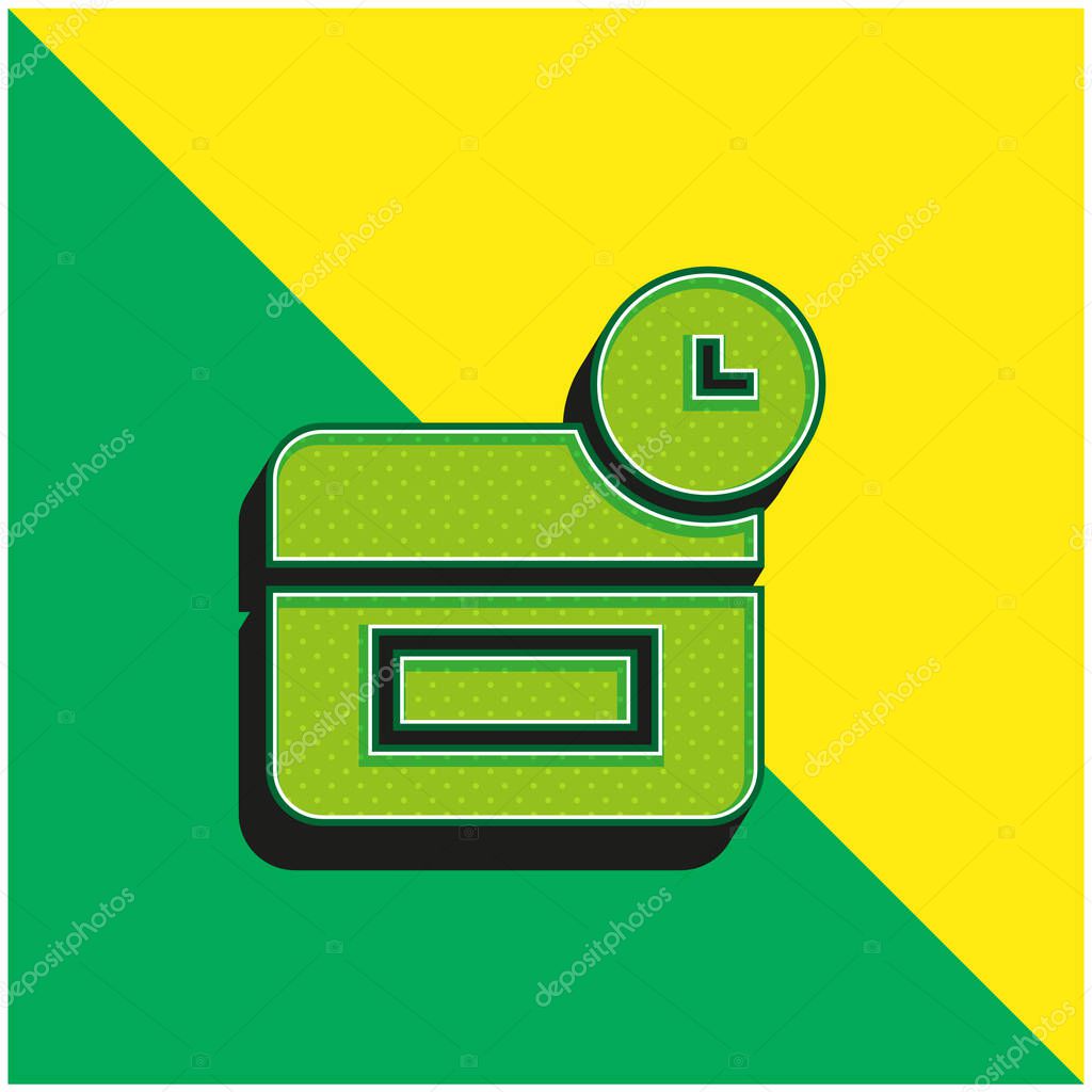 Anti Age Green and yellow modern 3d vector icon logo