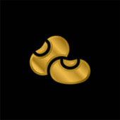 Bean gold plated metalic icon or logo vector