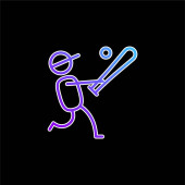 Baseballspieler blaues Gradienten-Vektor-Symbol