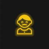 Felnőtt férfi bajusz sárga izzó neon ikon