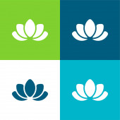 Gyönyörű Lotus Flower Flat négy szín minimális ikon készlet