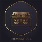 Boombox golden line premium logo or icon