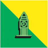 Big Ben Grünes und gelbes modernes 3D-Vektor-Symbol-Logo