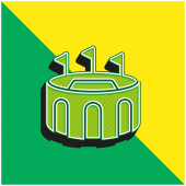 Arena Zelená a žlutá moderní 3D vektorové logo ikony