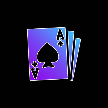 Ace Of Spades blue gradient vector icon clipart