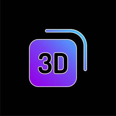 3d mavi eğimli vektör simgesi