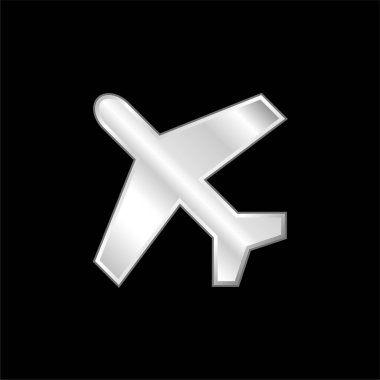 Gümüş kaplama metalik uçak simgesi