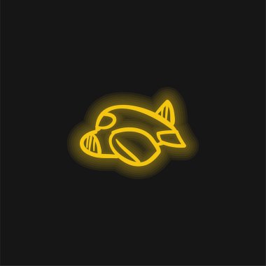 Uçak Oyuncak sarı parlak neon simgesi