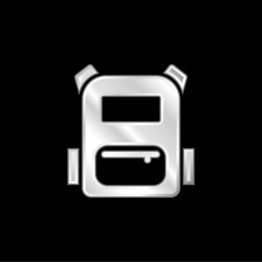 Sırt çantasında gümüş kaplama metalik simge