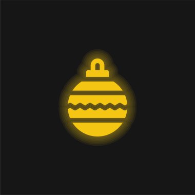 Bauble sarı parlak neon simgesi