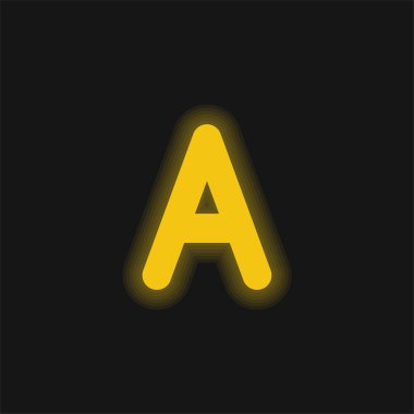 Parlayan sarı bir neon simgesi