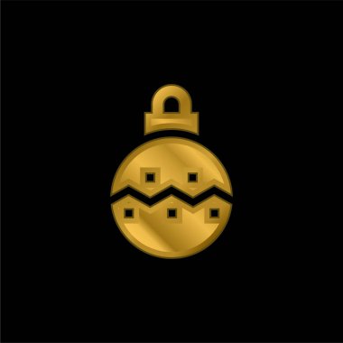 Bauble altın kaplama metalik simge veya logo vektörü
