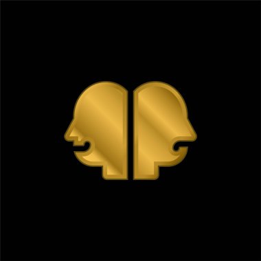 Bipolar altın kaplama metalik simge veya logo vektörü