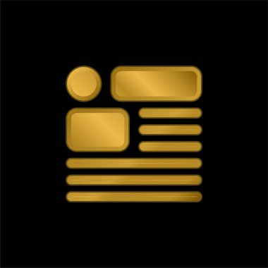 Madde altın kaplamalı metalik simge veya logo vektörü