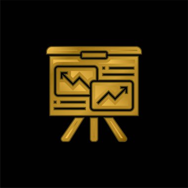 Analitik altın kaplama metalik simge veya logo vektörü