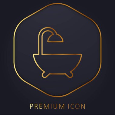 Bath altın çizgi premium logo veya simge