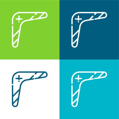 Boomerang Flat four color minimal icon set clipart