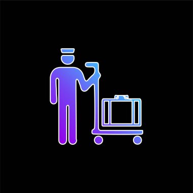 Bir Platform Mavi Gradyan vektör simgesinde Bagagiste