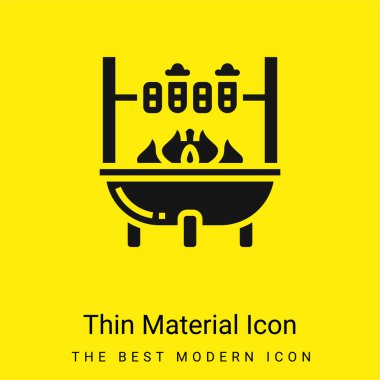 Barbecue minimal bright yellow material icon clipart