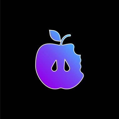 Apple blue gradient vector icon clipart