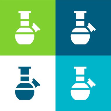 Bong Düz 4 renk simgesi seti