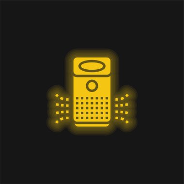 Air Purifier yellow glowing neon icon clipart