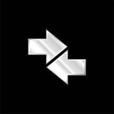 Gümüş kaplama oklar metalik simge