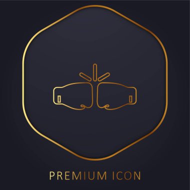 Kutu Eldivenleri altın çizgi prim logosu veya simgesi