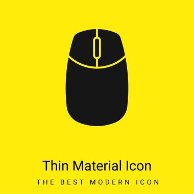 Big Computer Mouse minimal bright yellow material icon clipart