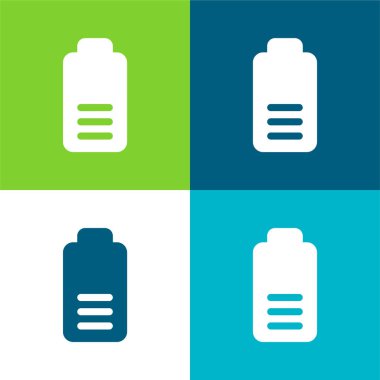 Batarya Düz 4 renk en küçük simge seti