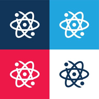 Atom mavi ve kırmızı dört renk en küçük simge kümesi