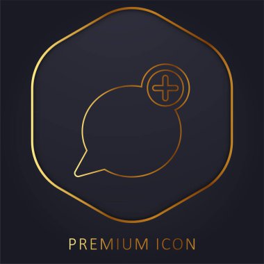 Metin altın satırı premium logosu ya da simgesi ekle