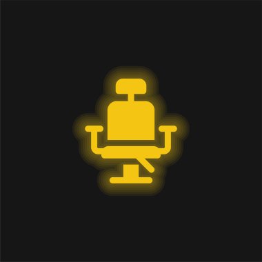 Berber Sandalyesi sarı parlak neon ikonu