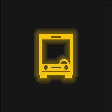 Büyük Otobüs Önü sarı parlak neon simgesi