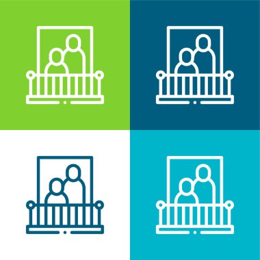 Balkon Düz Renk en az simge seti