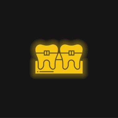 Parlak sarı neon ikonu