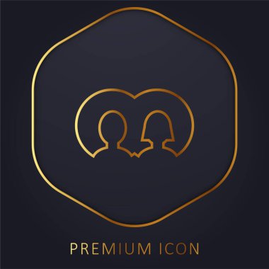 Oğlan ve Kız Kullanıcı Görseller altın çizgi premium logo veya simge