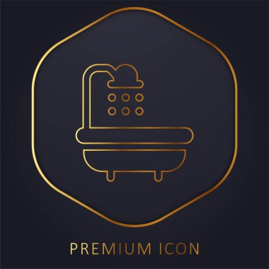 Küvet altın çizgisi logosu veya simgesi