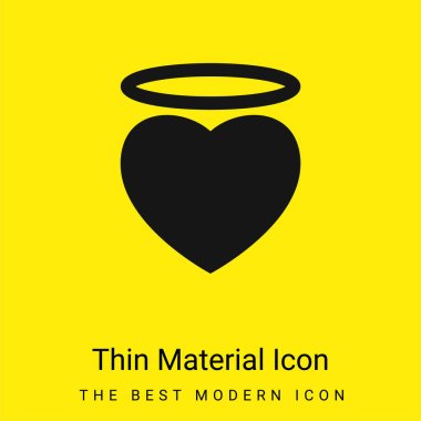 Angel Heart With An Halo minimal bright yellow material icon clipart