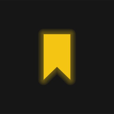 Yer imi sarı parlak neon simgesi