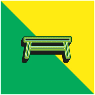 Yeşil benç ve sarı modern 3D vektör simgesi logosu