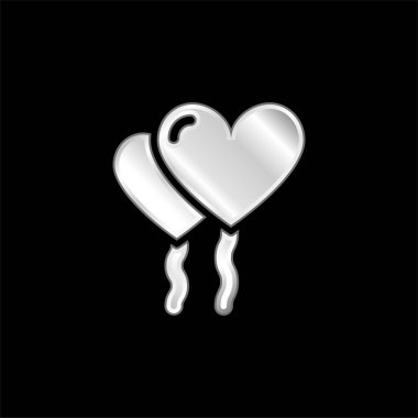 Balonlar gümüş kaplama metalik simge