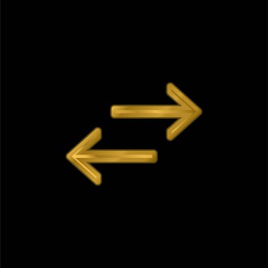 Altın kaplama metalik simge veya logo vektörü