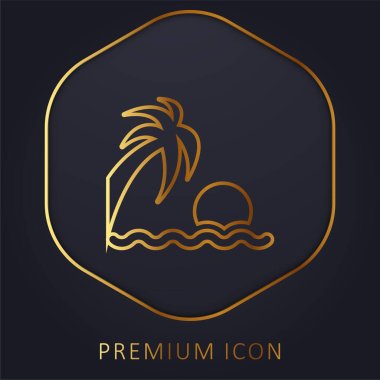 Plaj Günbatımı Altın Hat prim logosu veya simgesi