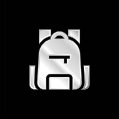 Sırt çantasında gümüş kaplama metalik simge