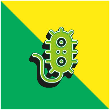 Bakteri Yeşil ve Sarı modern 3d vektör simgesi logosu