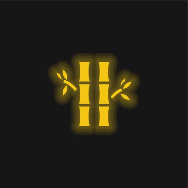 Bambu sarısı parlak neon simgesi