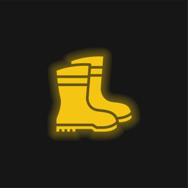Botlar sarı parlak neon simgesi